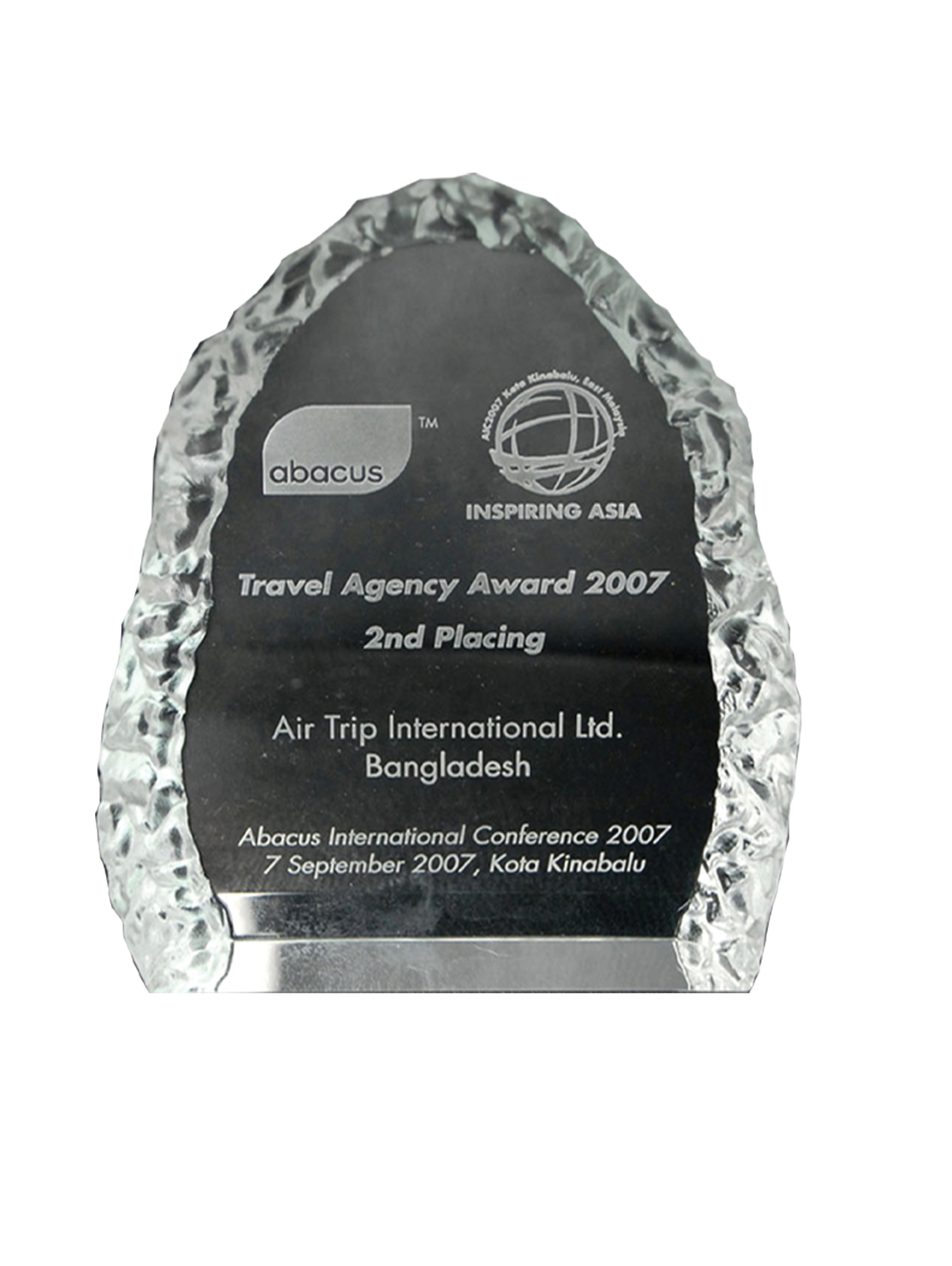 Travel Agency Award 2007 2nd placing from Abacus